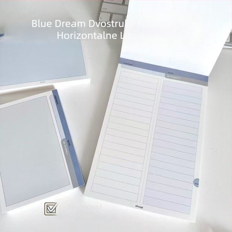 Blue Dream B5 Bilježnica za učenike — Memorija riječi, Jednostavan jednobojni dizajn (Nije moguće lijepiti; Oblik: Crtani; IP licenca: Ne)