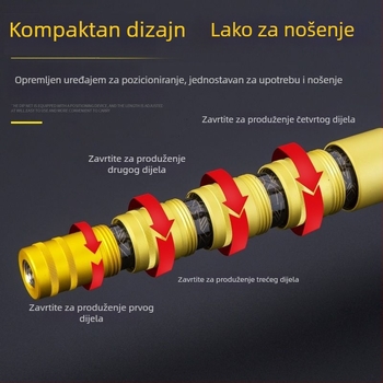 Teleskopska karbonska šipka mreže za ribolov, ultra lagana, prijenosna