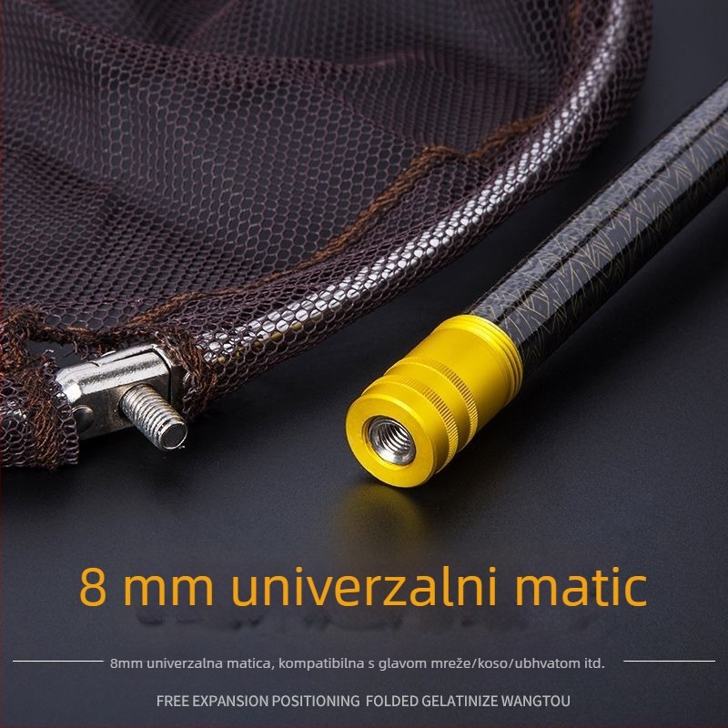 Teleskopska karbonska šipka mreže za ribolov, ultra lagana, prijenosna