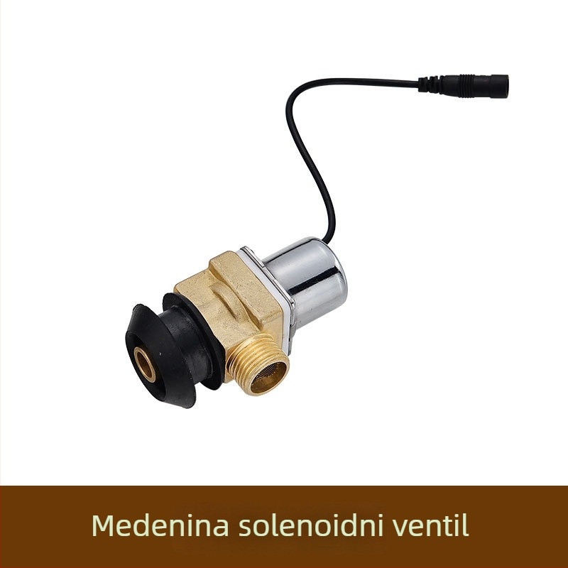 Senzorski ventil za ispiranje urinarnika s elektromagnetom, kutijom baterija i 6V transformatorom, bakrena konstrukcija, CHZJYITE