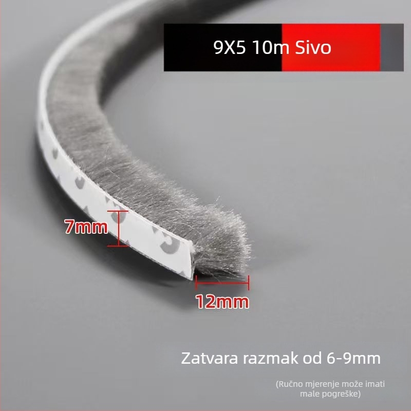 Brtvljenje prozora i vrata, samoljepljiva vunena traka, za klizna vrata, otporno na udarce, otporne na vjetar, zvučna izolacija, visoka temperaturna otpornost