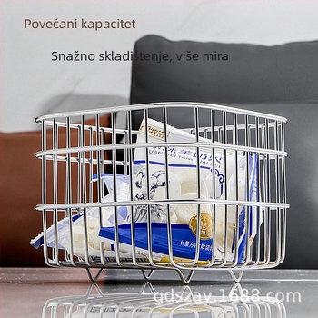 304 nehrđajući čelik kuhinjska košarica za odvodnju – pravokutna, za kuhinjski pult, bez ugradnje