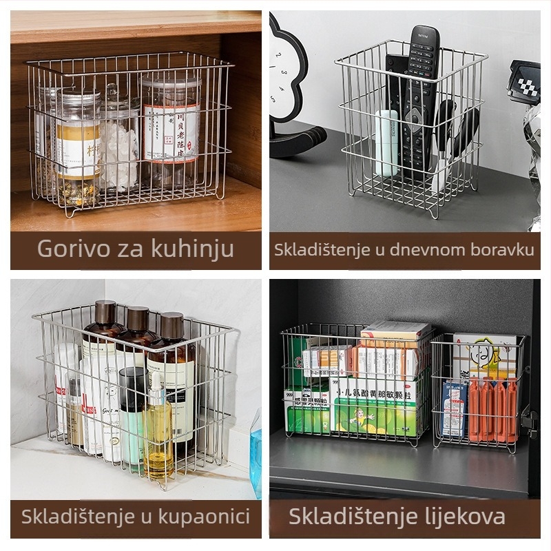 304 nehrđajući čelik kuhinjska košarica za odvodnju – pravokutna, za kuhinjski pult, bez ugradnje