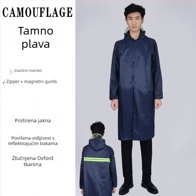 Jednodijelno kišno pončo od Oxford tkanine, debeli materijal, PVC vodootporni sloj, za odrasle, planinarenje na otvorenom