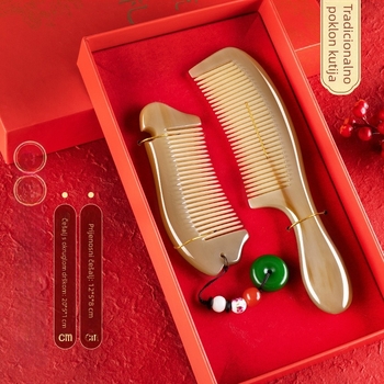 Rogni češalj u poklon kutiji – svadbena para, praktičan dar za dame; Marka: Mingchen craftsmanship; Oblik: Drugo; Materijal: Drugo; Stil: Jednostavno