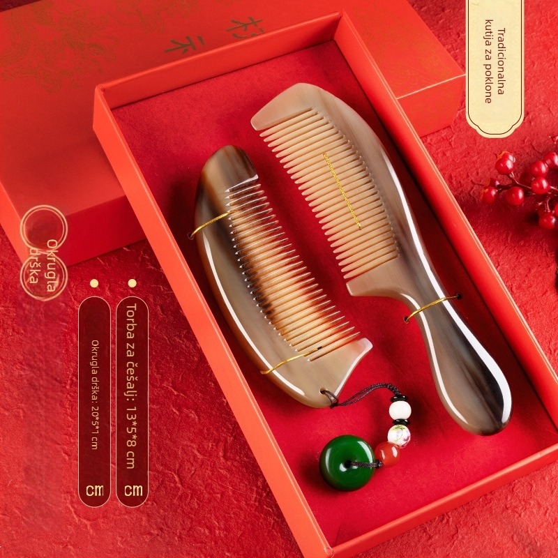 Rogni češalj u poklon kutiji – svadbena para, praktičan dar za dame; Marka: Mingchen craftsmanship; Oblik: Drugo; Materijal: Drugo; Stil: Jednostavno