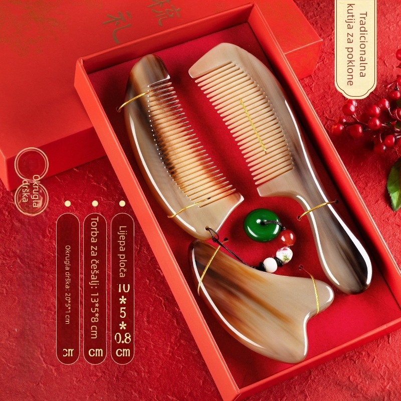 Rogni češalj u poklon kutiji – svadbena para, praktičan dar za dame; Marka: Mingchen craftsmanship; Oblik: Drugo; Materijal: Drugo; Stil: Jednostavno