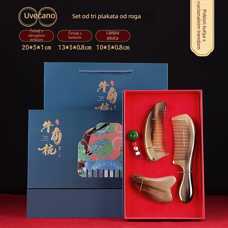 Rogni češalj u poklon kutiji – svadbena para, praktičan dar za dame; Marka: Mingchen craftsmanship; Oblik: Drugo; Materijal: Drugo; Stil: Jednostavno