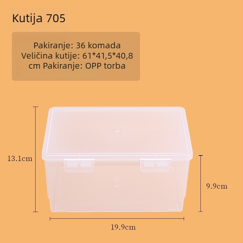 Prozirna plastična kutija za pohranu, pravokutnog oblika, s poklopcem, model 705-709, 100% novi materijal, za organiziranje uredskih potrepština.