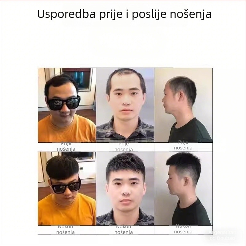 Muška perika, pravi ljudski kosa, bezšavne gornje pokrivalo, potpuno pokrivanje glave, ravne vlasi