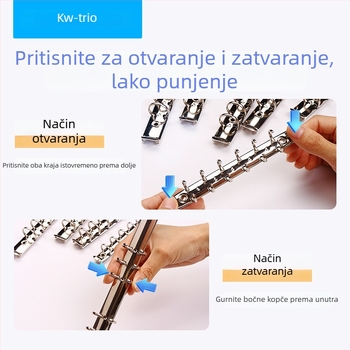 Držač bilježnica s prstenom Kw-trio/kedeyou, metalna konstrukcija
