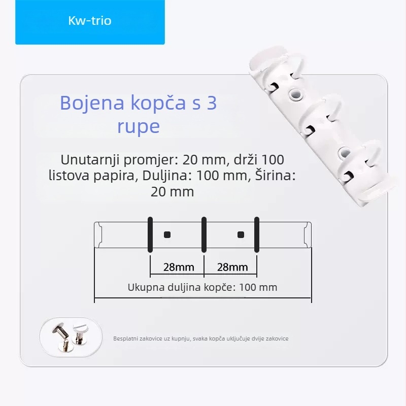 Držač bilježnica s prstenom Kw-trio/kedeyou, metalna konstrukcija