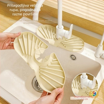 Silikonska podložna za odvod vode u kuhinji – zaštita od kapljica, spremnik za odlaganje, držač čaša, dozator sapuna