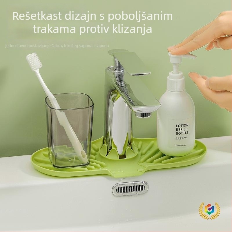 Silikonska podložna za odvod vode u kuhinji – zaštita od kapljica, spremnik za odlaganje, držač čaša, dozator sapuna