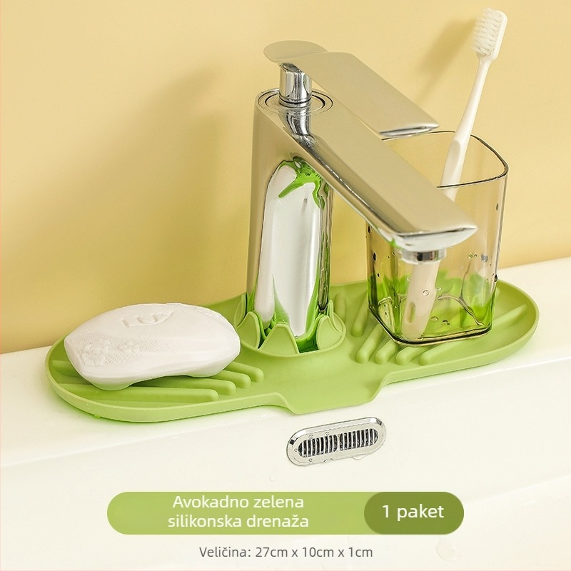 Silikonska podložna za odvod vode u kuhinji – zaštita od kapljica, spremnik za odlaganje, držač čaša, dozator sapuna
