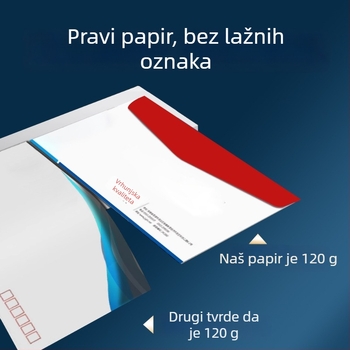 Koverta za pozivnice i fakture s tiskom logotipa i zlatnim folijskim otiskom – vrhunski dojam; materijal: dvostrani offset papir, kraft papir, bijeli karton; 100 komada u paketu