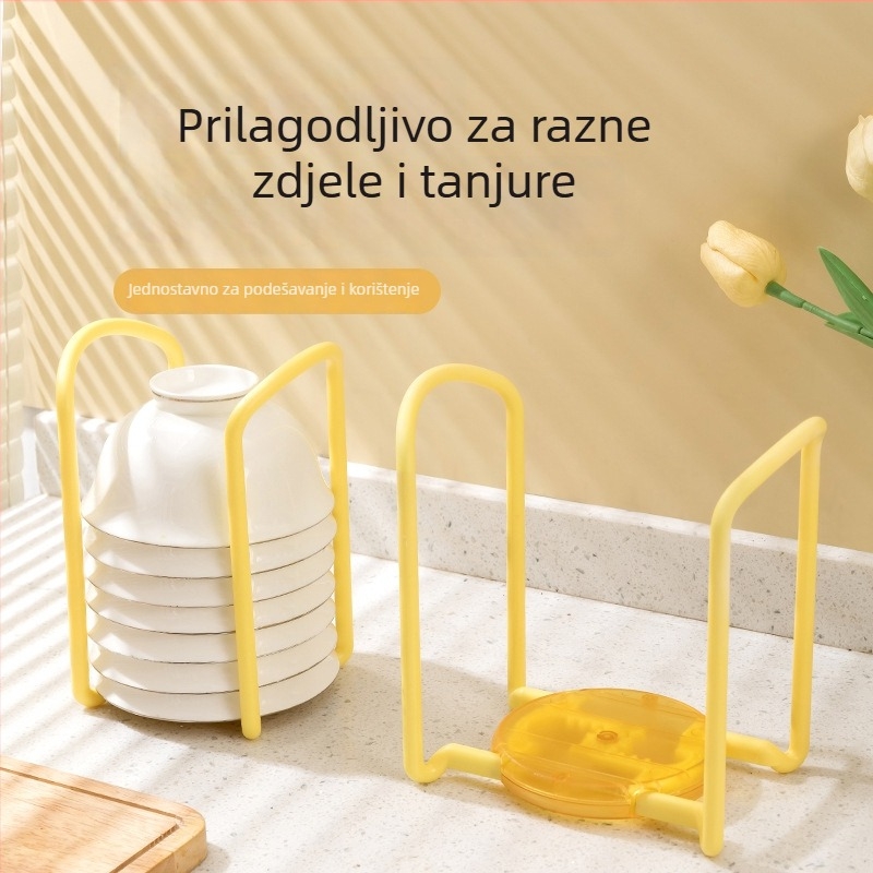 Proširivi kuhinjski stalak za posuđe - plastični, jednostavan i moderan dizajn, montaža bez bušenja