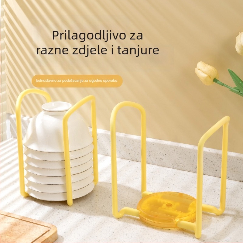 Proširivi kuhinjski stalak za posuđe - plastični, jednostavan i moderan dizajn, montaža bez bušenja