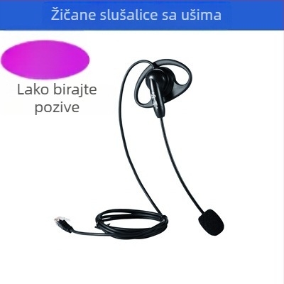 Slušalice s kukom za uho i mikrofon, žične, 3,5 mm TRRS, 32 Ω impedancija, 16–22000 Hz frekvencijski raspon, 2 m kabel