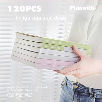 Planwith Thick Series skic bilježnica s praznim unutarnjim stranicama, 120 stranica, offset papir, težina papira 100 g, vrsta vezivanja: drugo