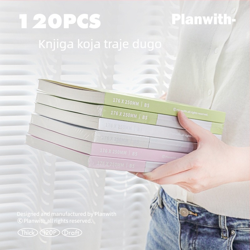 Planwith Thick Series skic bilježnica s praznim unutarnjim stranicama, 120 stranica, offset papir, težina papira 100 g, vrsta vezivanja: drugo