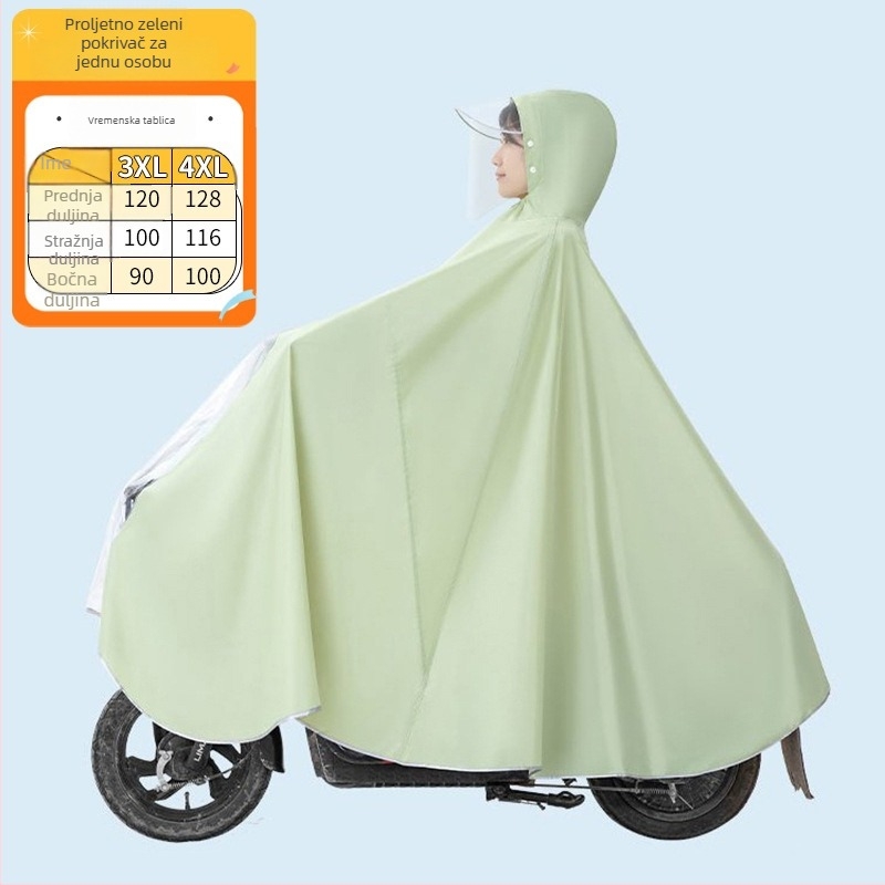 Xin Sports Kišni pončo za odrasle za električna vozila/motocikle, Oxford tkanina, PVC vodootporni sloj, pokrivanje cijelog tijela