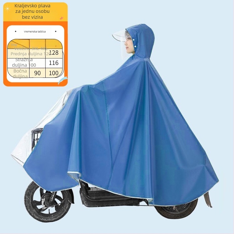 Xin Sports Kišni pončo za odrasle za električna vozila/motocikle, Oxford tkanina, PVC vodootporni sloj, pokrivanje cijelog tijela