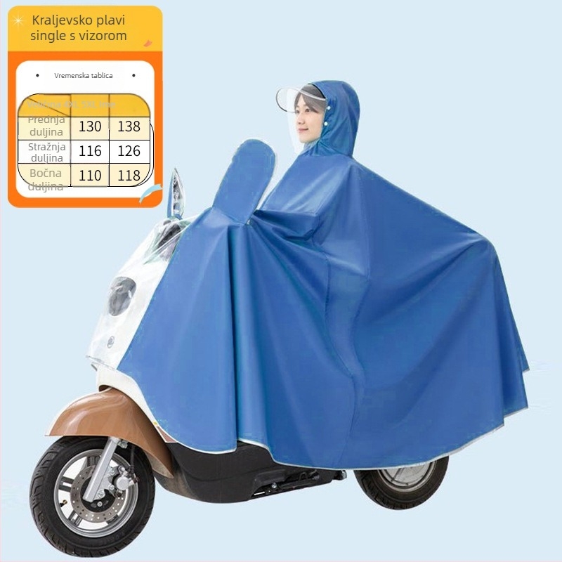 Xin Sports Kišni pončo za odrasle za električna vozila/motocikle, Oxford tkanina, PVC vodootporni sloj, pokrivanje cijelog tijela