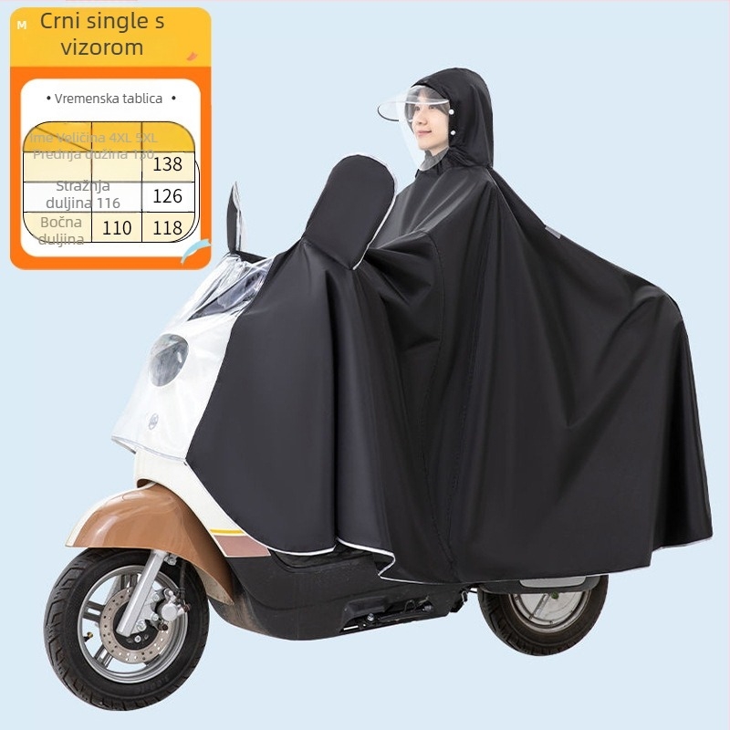 Xin Sports Kišni pončo za odrasle za električna vozila/motocikle, Oxford tkanina, PVC vodootporni sloj, pokrivanje cijelog tijela