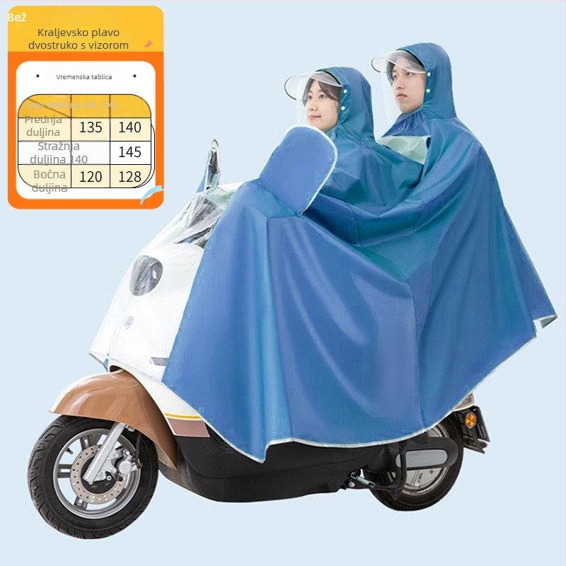 Xin Sports Kišni pončo za odrasle za električna vozila/motocikle, Oxford tkanina, PVC vodootporni sloj, pokrivanje cijelog tijela