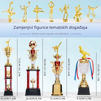 Plastična trofeja, prilagodljiva potiskom logotipa, pogodna za sportske nagrade i poslovne poklone