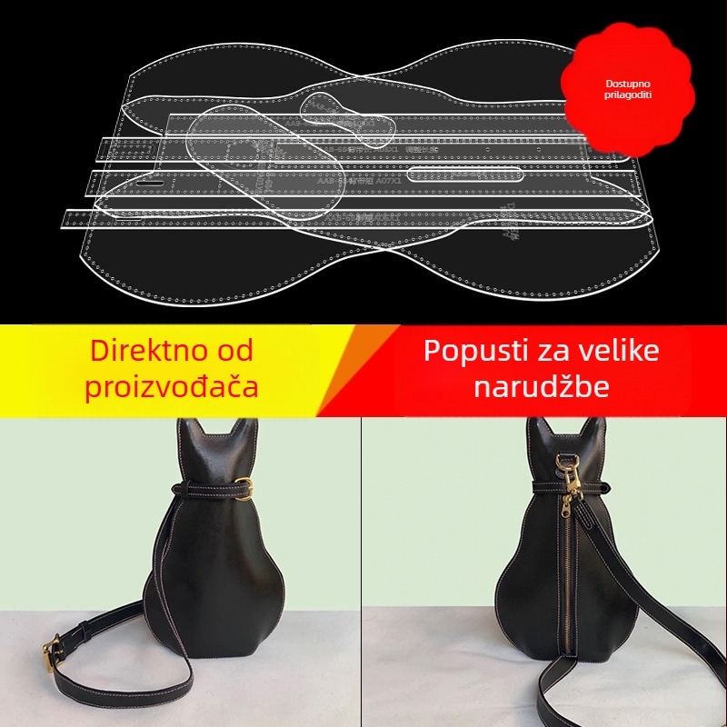 DIY akrilna ženska torbica za prsa s mačjim dizajnom i uzorkom crtanja