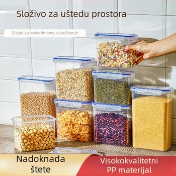 Ran Ye PP kvadratni otporni na vlagu spremnik za zrna i grickalice, kapacitet 2.1–3 L
