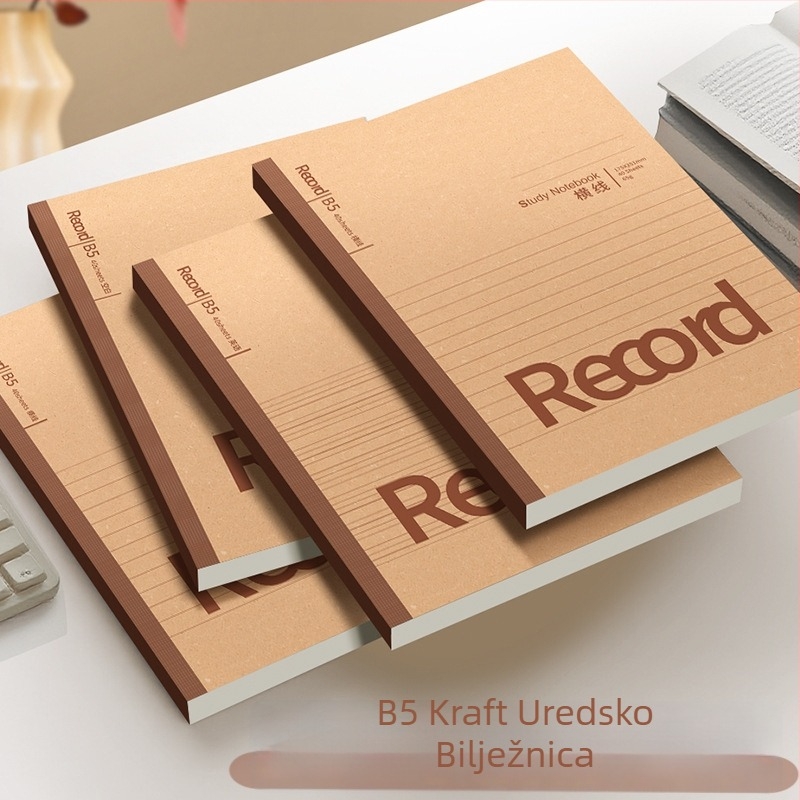 Bilježnica s koricom od Kraft papira, ljepljivo povezivanje, unutarnji papir woodfree, 1–50 stranica