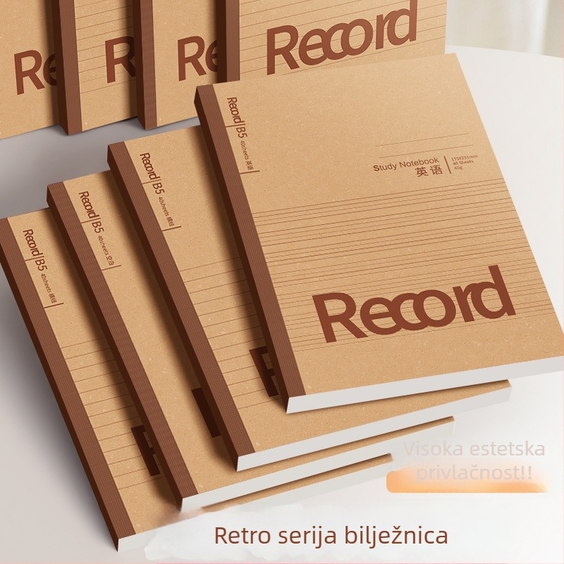 Bilježnica s koricom od Kraft papira, ljepljivo povezivanje, unutarnji papir woodfree, 1–50 stranica