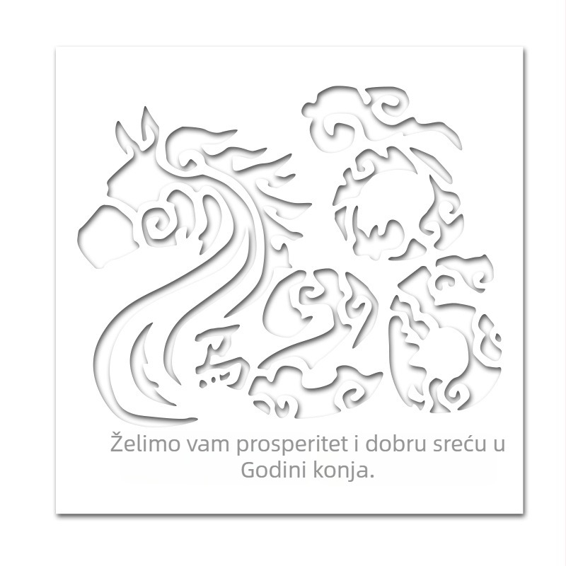 Lin Yun PET komplet šablona alata za Novu godinu – predlošci za tiskanje blagoslova znakova, godišnje slike, DIY za djecu, specifikacije 1–9