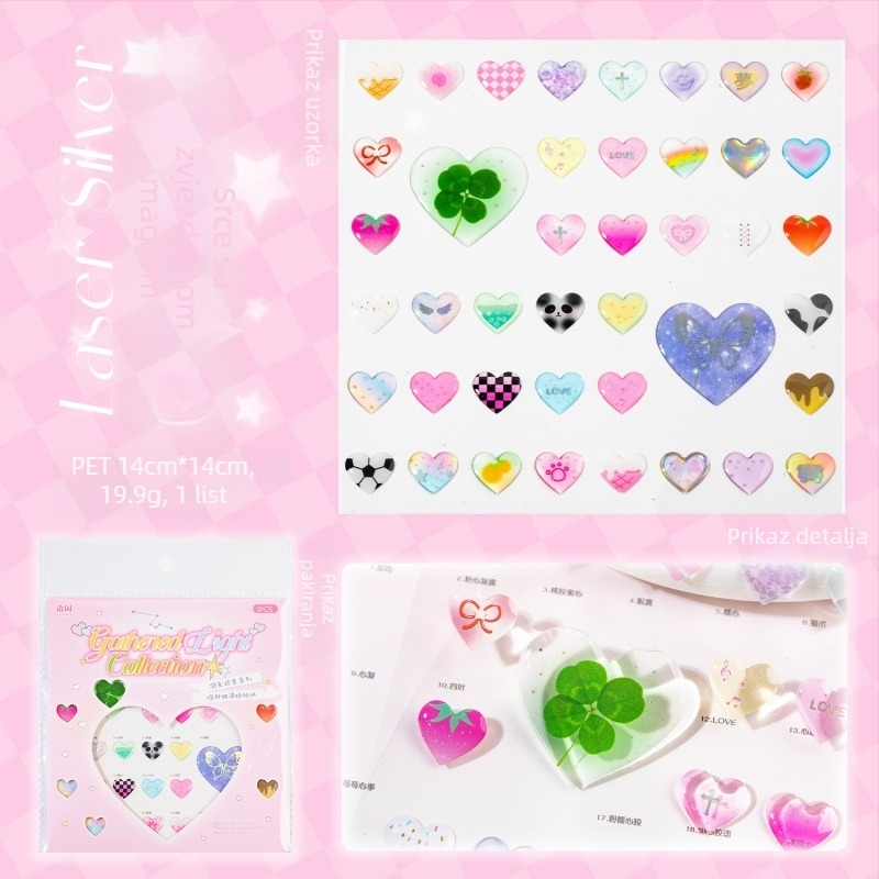 Mr. Paper Samoljepljivi set naljepnica – slatki stil, otisnuto