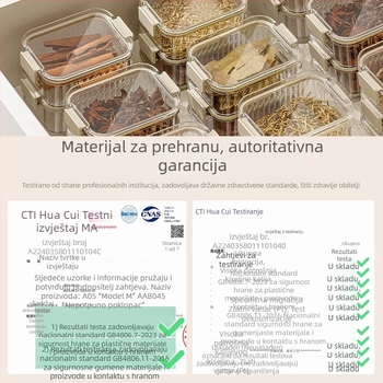 Višeslojna kutija za začine, kvadratna plastična posuda, zatvorena, otporna na vlagu, kapacitet 1–2 L