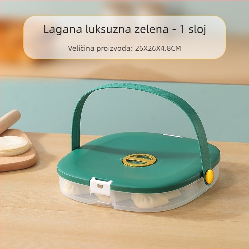 Xiangfei Plastična Kutija za Skladištenje Velikog Kapaciteta, Prijenosni Višeslojni Pladanj za Knedle s Timerom
