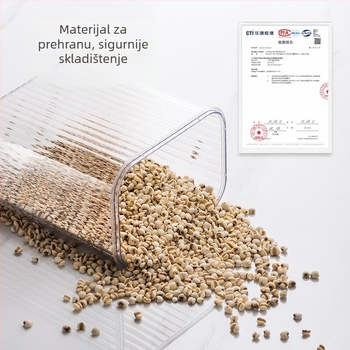 Plastična kvadratna posuda za pohranu s prozirnim zatvaračem, zapremina 800–1000 ml, lagani luksuzni stil – za žitarice, grickalice i čaj