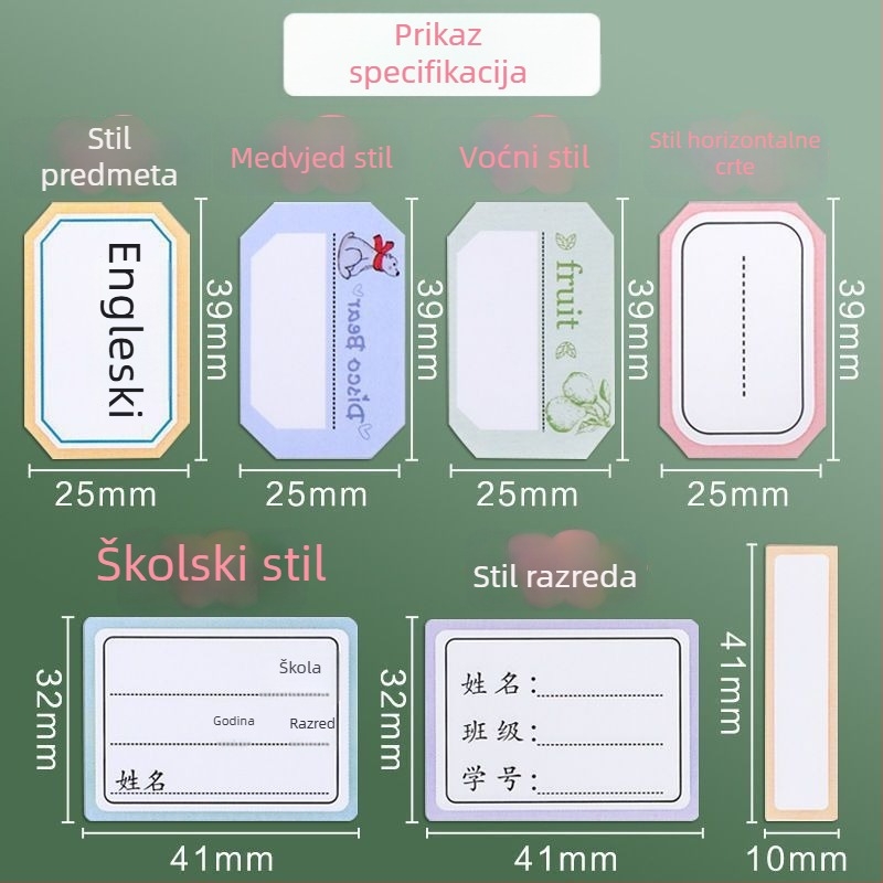 Pengyi Ručno pisane naljepnice s imenima za školu - Naljepnice za imena za bilježnice i šalice, Broj proizvoda ali-761946333618, Materijal: Drugi, Bez prilagođene obrade