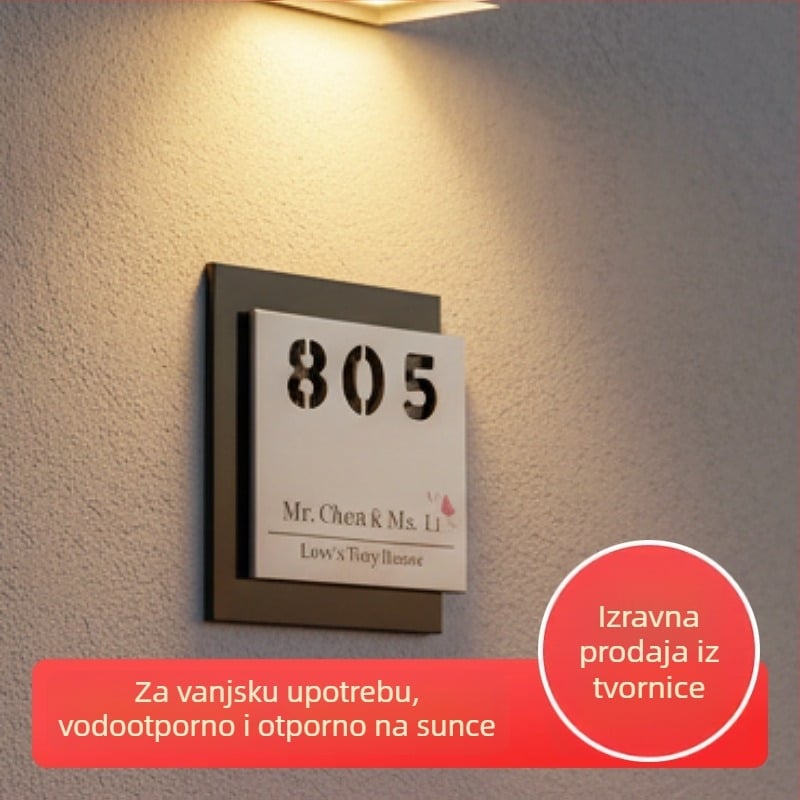 Prilagođene metalne pločice za kućne brojeve i urede, UV ispis na aluminiju, nehrđajućem čeliku ili bakru; namijenjene kućnim brojevima, natpisima i pločama