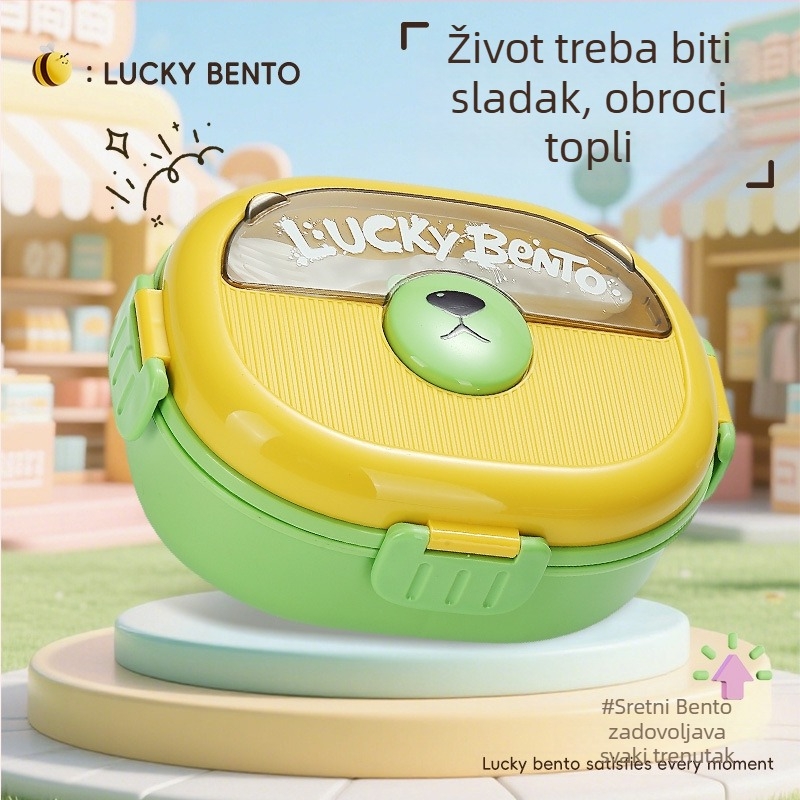 Ovalni plastični kutija za obrok sa zatvorenim pregradama, otporan na miris, mikrovalna pećnica kompatibilna