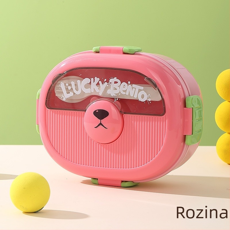 Ovalni plastični kutija za obrok sa zatvorenim pregradama, otporan na miris, mikrovalna pećnica kompatibilna