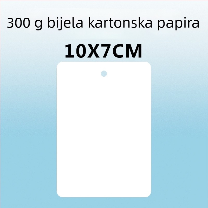 Prazna oznaka za vješanje i mala kartica – 300 g karton, perforirana, kućna proizvodnja za skladišnu cirkulaciju i ručne zapise