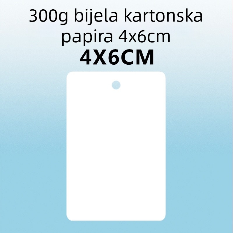 Prazna oznaka za vješanje i mala kartica – 300 g karton, perforirana, kućna proizvodnja za skladišnu cirkulaciju i ručne zapise