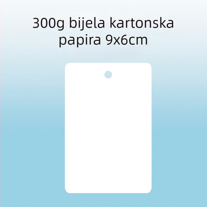 Prazna oznaka za vješanje i mala kartica – 300 g karton, perforirana, kućna proizvodnja za skladišnu cirkulaciju i ručne zapise