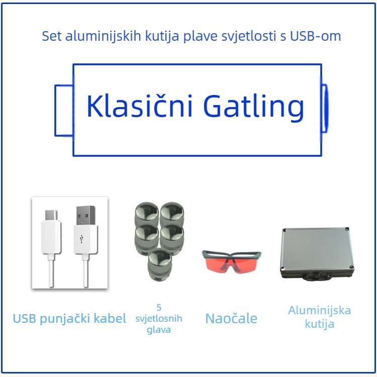MTTBCHA Ručna laserska svjetiljka za vanjsku upotrebu (domet 1000 m, duljina vala 450 nm, baterija 16340, podrijetlo Zhejiang)