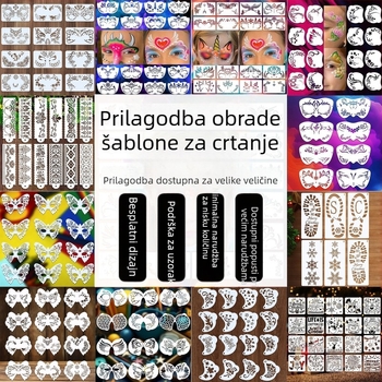 Šablona za slikanje aerosolom s izrezom – Proizvodni kod: Kombinacijska šablona; Materijal: PET; Specifikacija: Kombinirano prilagođena verzija; Uvoz: Ne