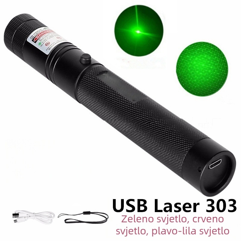 Zeleni laserski pokazivač Hurricane — čvrsto aluminijsko kućište; tiskanje logotipa dostupno; prilagodbe nema (Brand: Hurricane; Materijal: Čvrsto aluminij; Tisak loga: Da; Prilagodba: Ne)